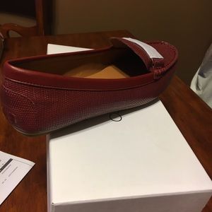 Calvin Klein red,  leather loafers